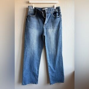 ENJEAN Relaxed Straight Fit Denim Jeans - Blue